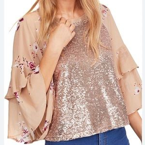 Free People Shimmy and Shake Sequin Blouse